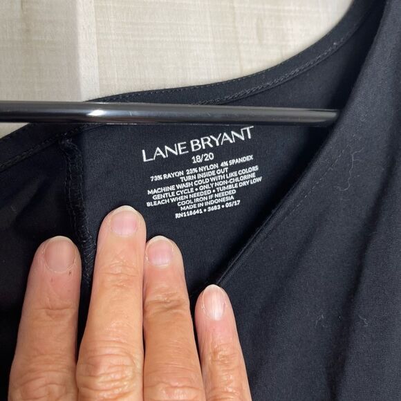 Lane Bryant black pullover short ruffle sleeve top, size 18/20 - Picture 13 of 14